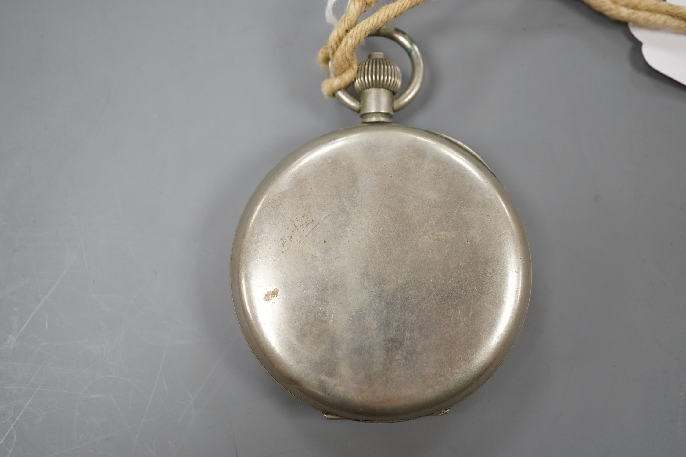 An early 20th century nickel cased yachting stopwatch 'The Paget', retailed by Johnson, Walker & Tolhurst, cased diameter 67mm.